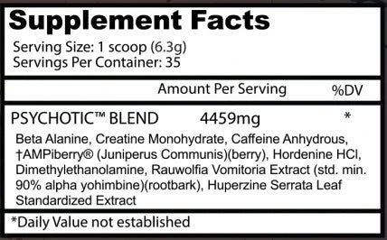 Psychotic Red pre-entreno 35 servs | Insane Labz
